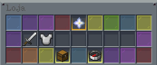 Menu da loja do FourPay dentro do Minecraft, com itens organizados por categoria