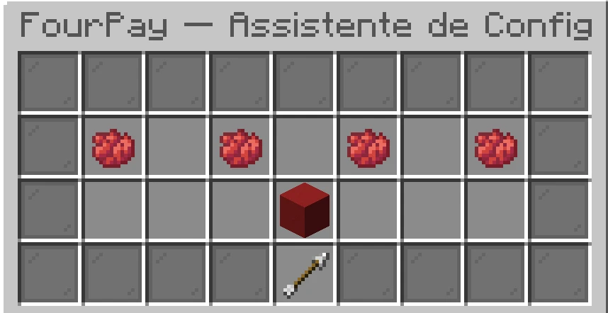 Assistente de configuração do FourPay em menu de jogo