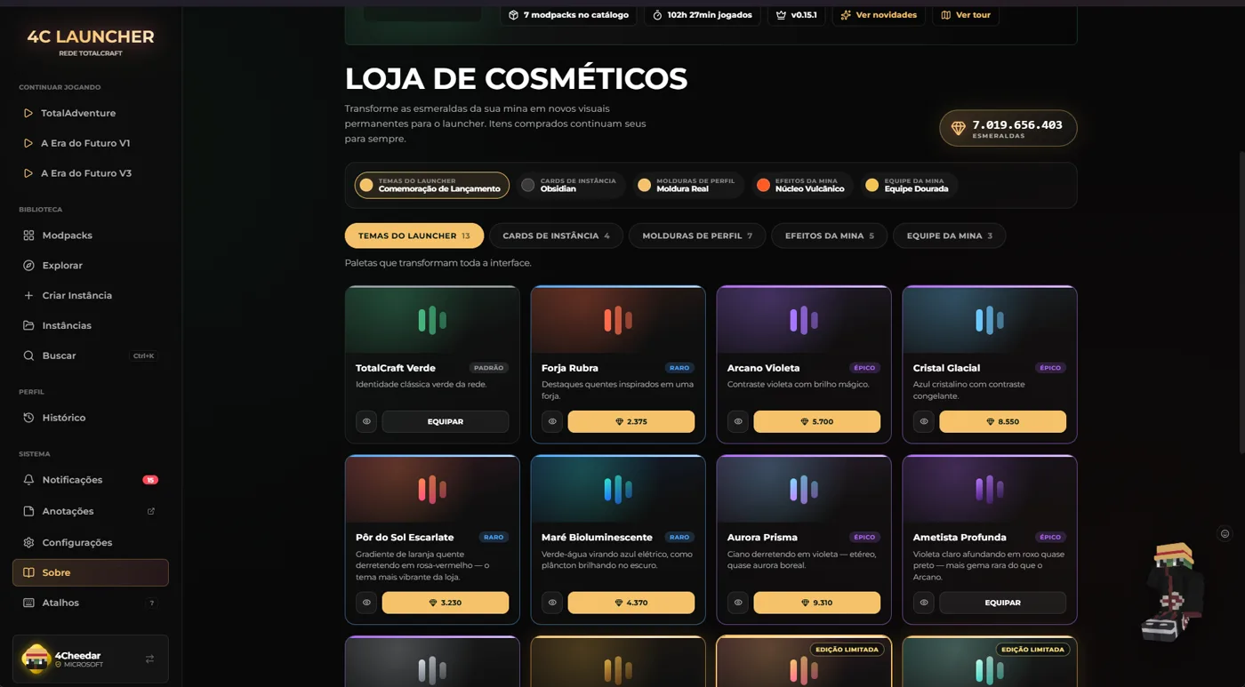 Loja de Cosméticos do 4C Launcher