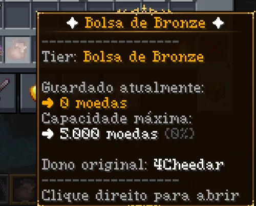 Lore do item da bolsa de moedas