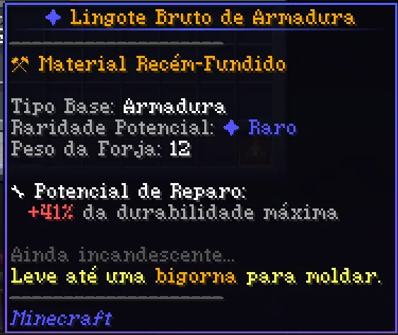 Lingote bruto de armadura