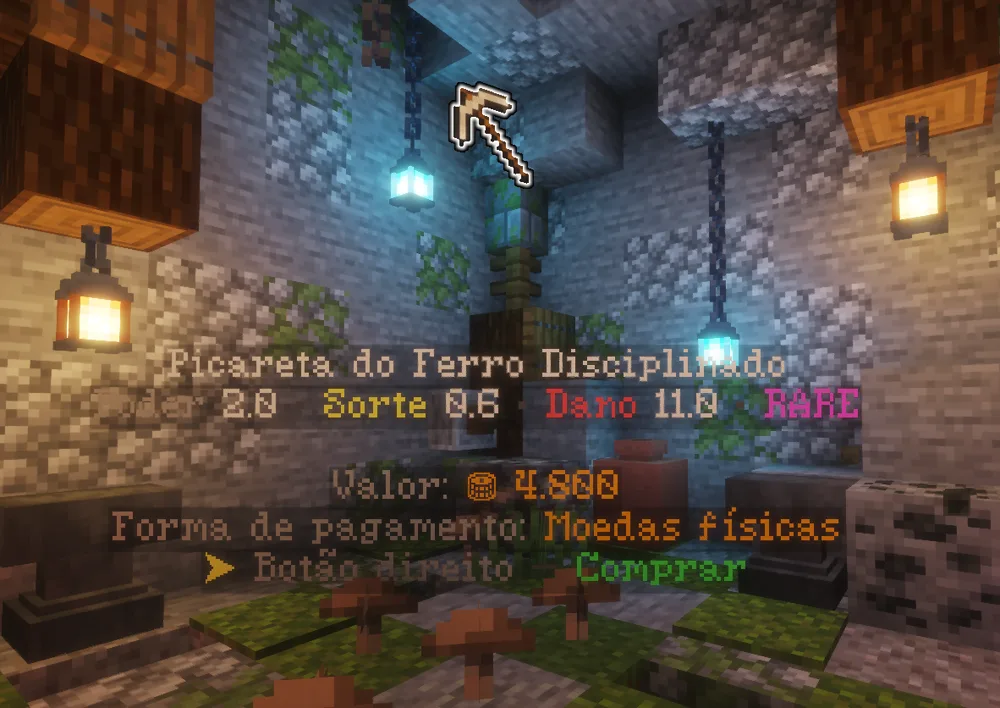 NPC vendendo picareta em Forjavale